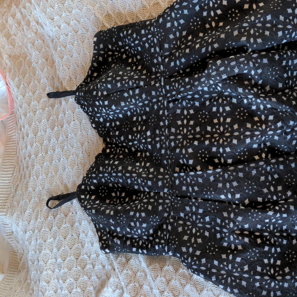 Laser Cut Black/White Dress City Chic